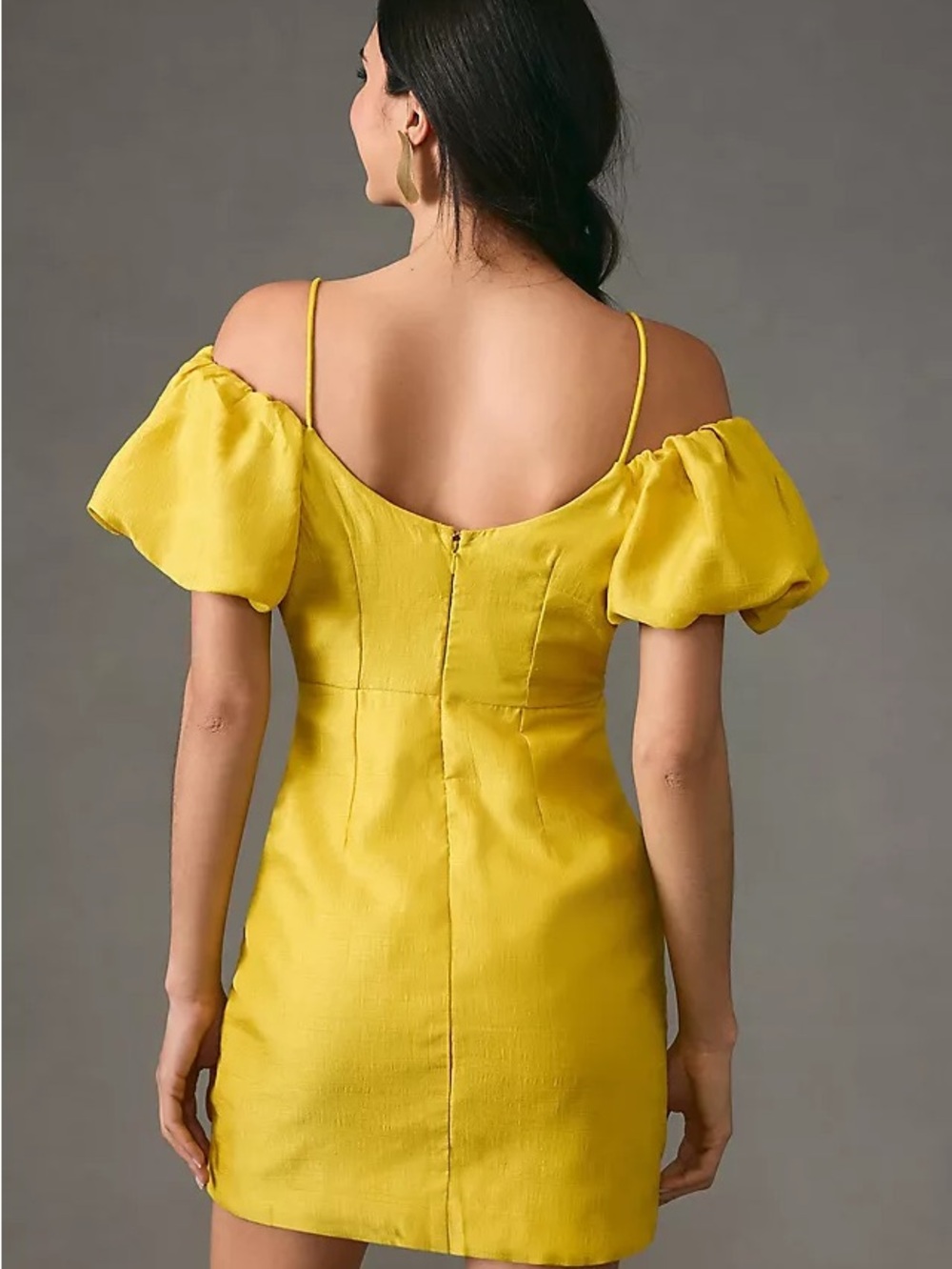 Let Me Be Slim Off-The-Shoulder‎ Puff-Sleeve Dress - Picture 3 of 8